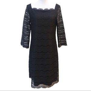 White house black market lace cocktail dress black